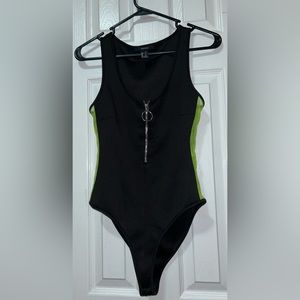 Forever 21 black zip up bodysuit.